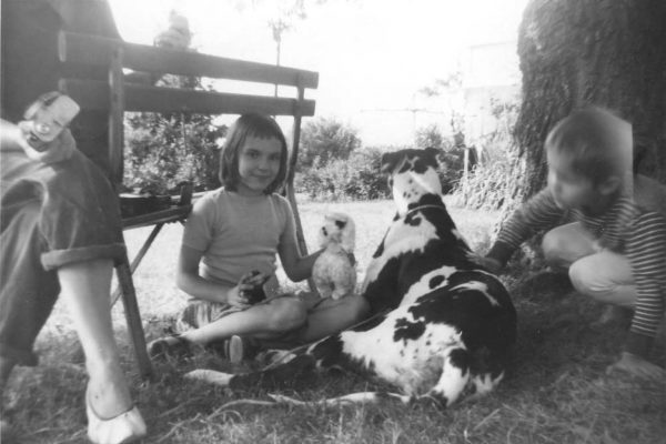 Great Dane & me as a kid